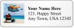 Personalized Address Label With Seaside Beach Chair Graphic