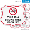This Is A Smoke Free Facility No Smoking Shield Label Set