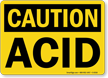 Caution Acid Sign