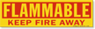 Magnetic Cabinet Label: Flammable Keep Fire Away