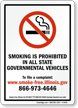 Smoking Prohibited In State Governmental Vehicles Sign