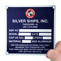 Aluminum Name Plates With Mounting holes