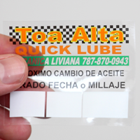 Oil change reminder stickers for vehicles
