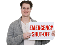 Emergency Shut-Off Fire Sign